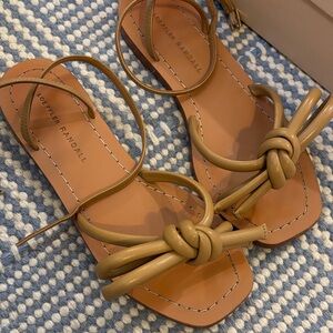 Loeffler Randall leather bow sandals